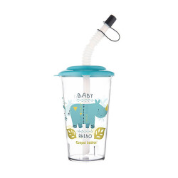 goblet avec paille bleu