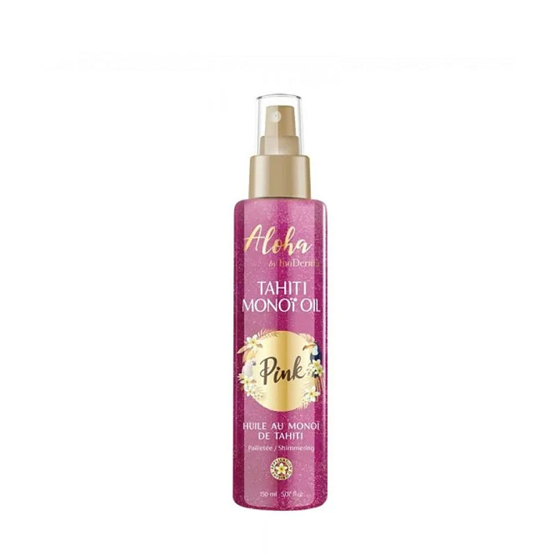 Inoderma Aloha - Huile de Monoï Tahiti pailletée pink - 150ml