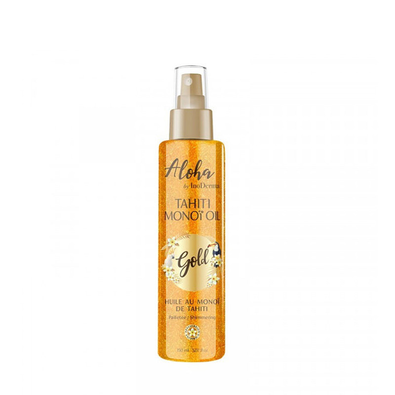 Inoderma Aloha - Huile de monoï de Tahiti pailletée gold - 150ml