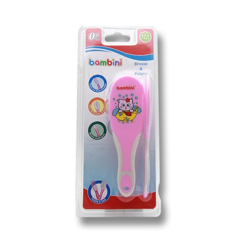 Brosse et peigne rose - Bambini