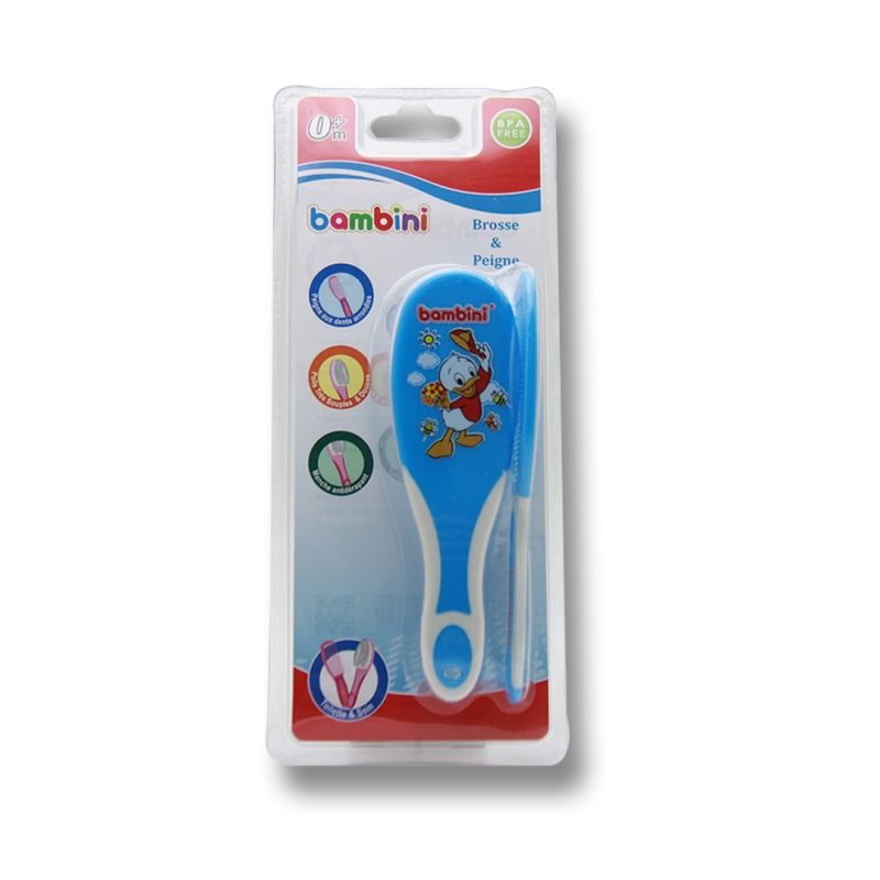 Brosse et peigne bleu - Bambini