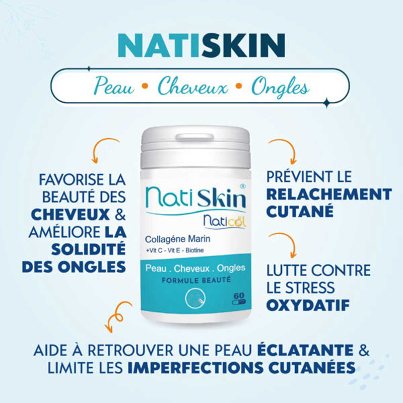 Enrichi en collagène marin Naticol® de haute qualité, vitamines et minéraux essentiels