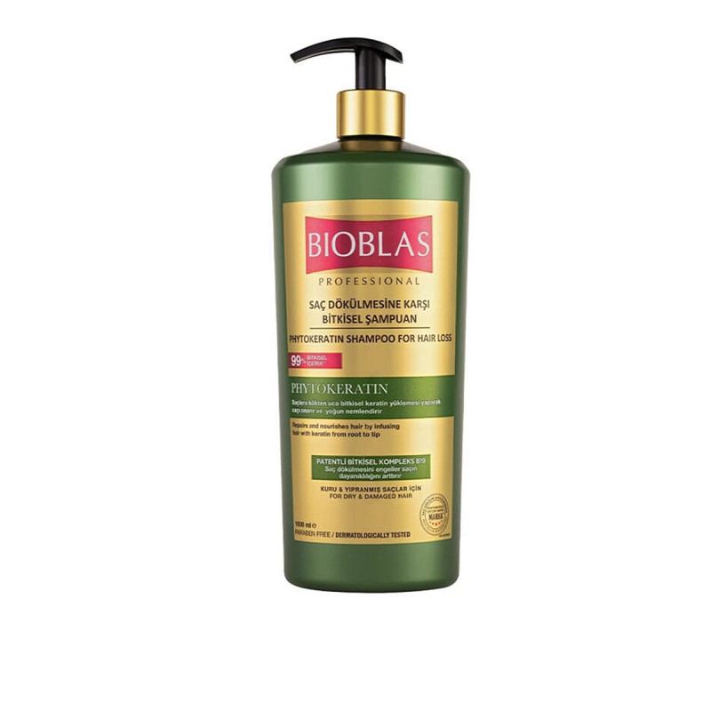 BIOBLAS - Shampoing phytokeratin réparateur anti-chute  - 1L