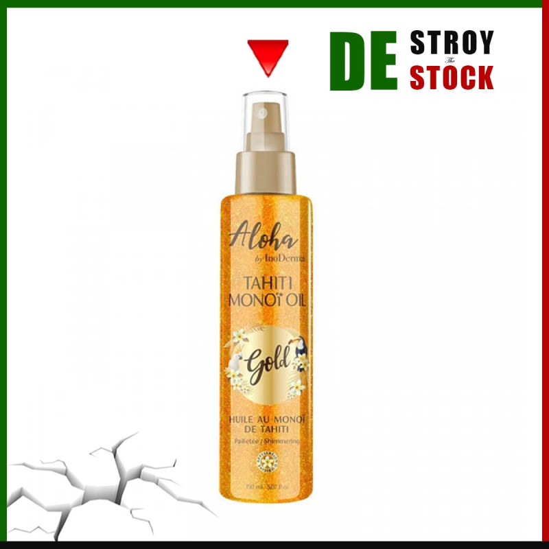 Inoderma Aloha - Huile de monoï de Tahiti pailletée gold