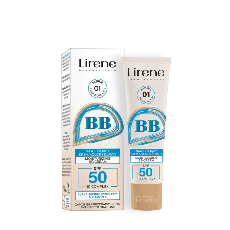 Lirene - crème BB teintée hydratante SPF50 01 Naturel - 30ml