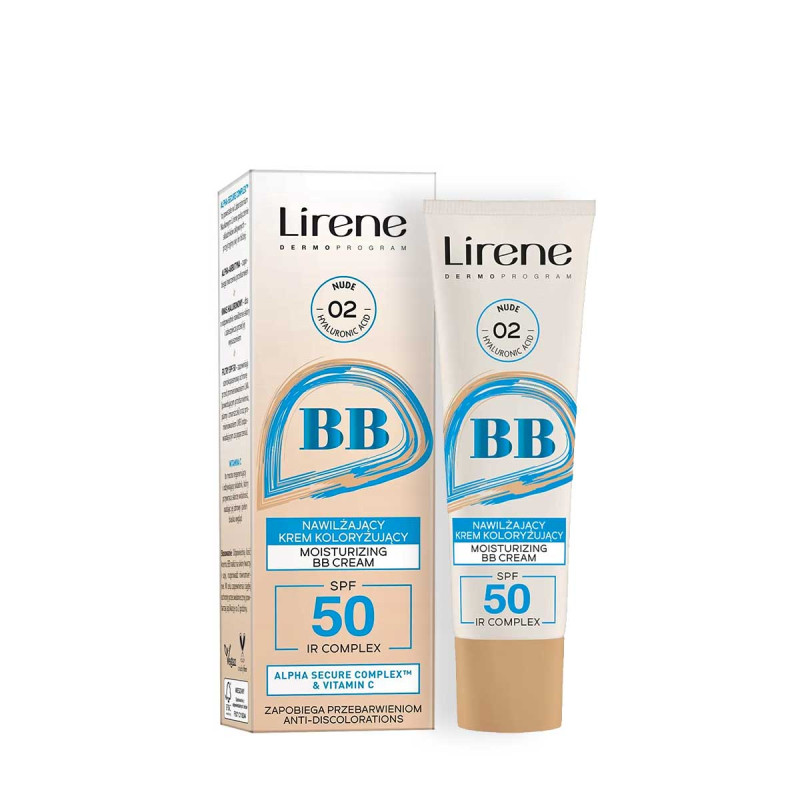 Lirene - crème BB teintée hydratante SPF50 02 Nude - 30ml