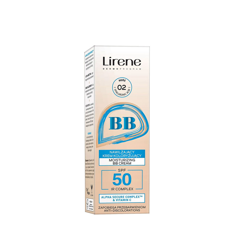 Lirene - crème BB teintée hydratante SPF50 02 Nude - 30ml