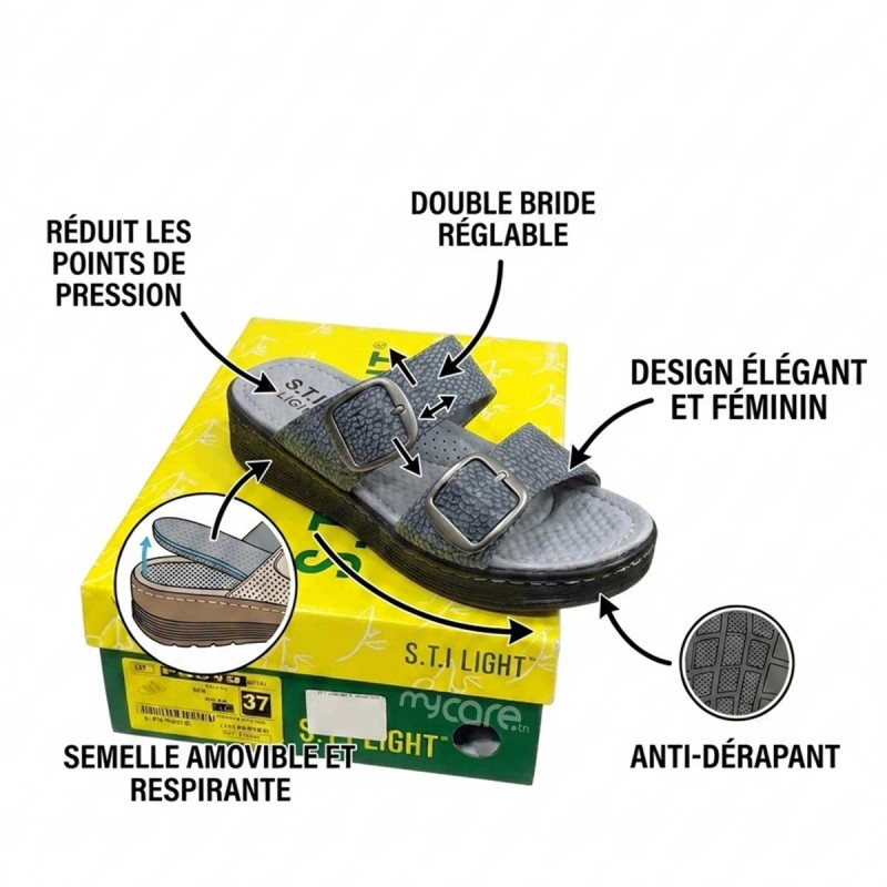 Claquette Orthopédique Femme FS019 - Gris
