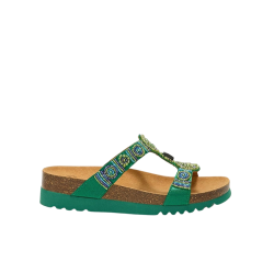 Scholl New Bogota' Wedge - Mule orthopédique femme - Emeraude/Bleu
