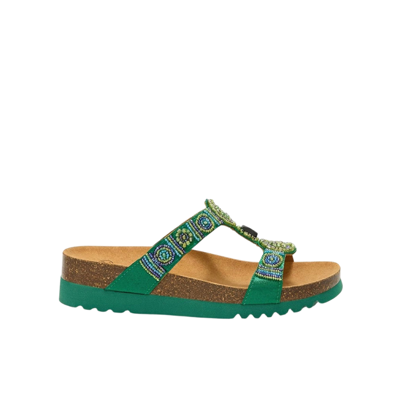 Scholl New Bogota' Wedge - Mule orthopédique femme - Emeraude/Bleu