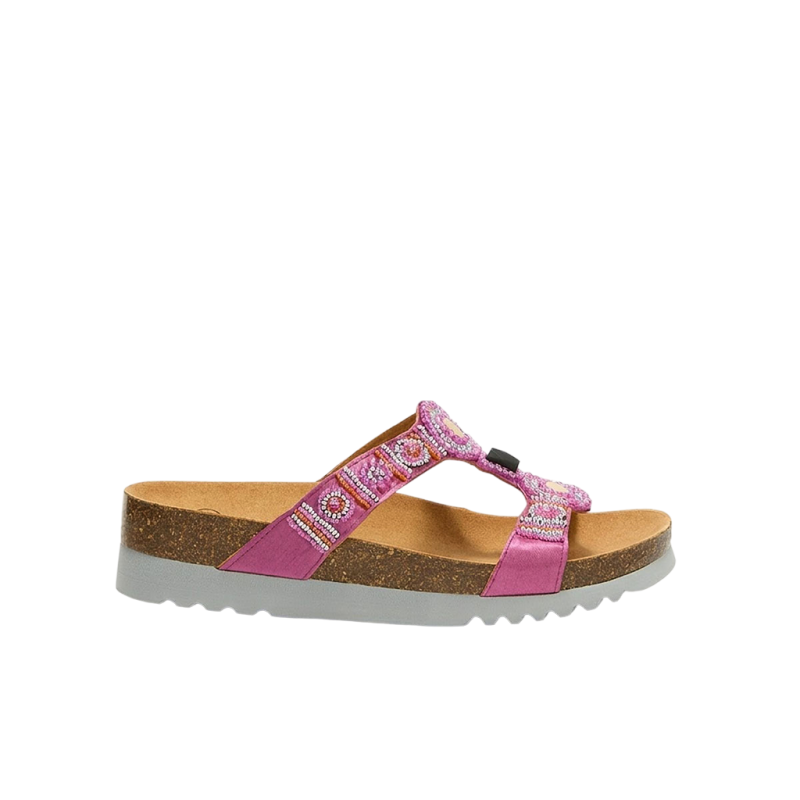 Scholl New Bogota' Wedge - Mule orthopédique femme - Fuchsia/Argent
