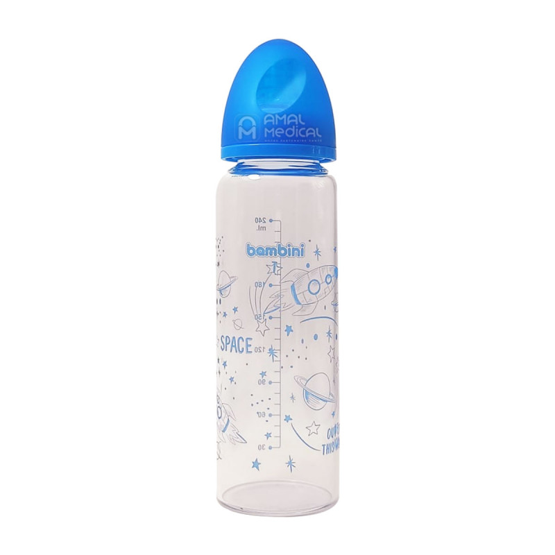 Biberon en verre bleu - 150 ml Bambini