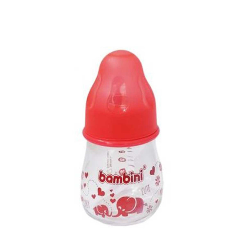 Biberon large en verre - avec tétine en silicone - Bambini