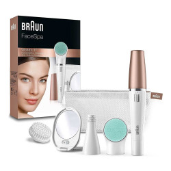 Épilateur Visage & Brosse Nettoyante 3-En-1 - Braun FaceSpa 851V