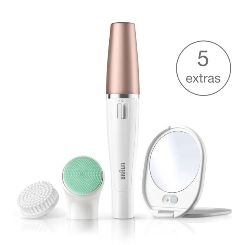 Épilateur Visage & Brosse Nettoyante 3-En-1 - Braun FaceSpa 851V